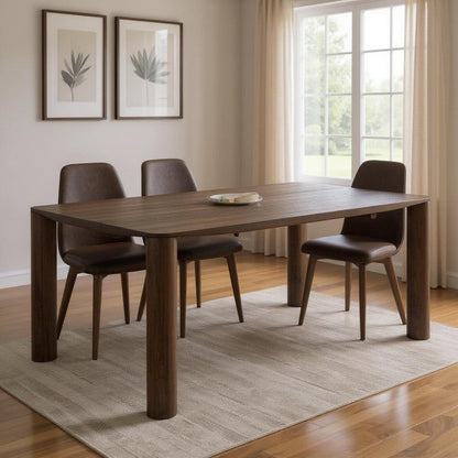 79" Espresso Solid Wood Dining Table HomeRoots