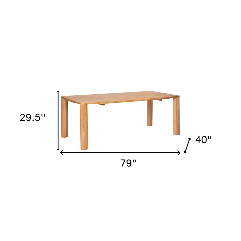 79" Natural Solid Wood Dining Table HomeRoots