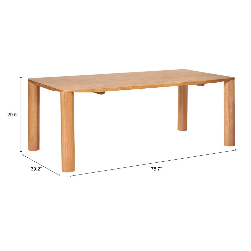 79" Natural Solid Wood Dining Table HomeRoots