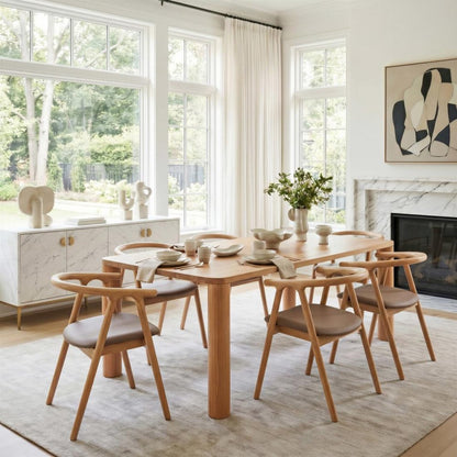 79" Natural Solid Wood Dining Table HomeRoots