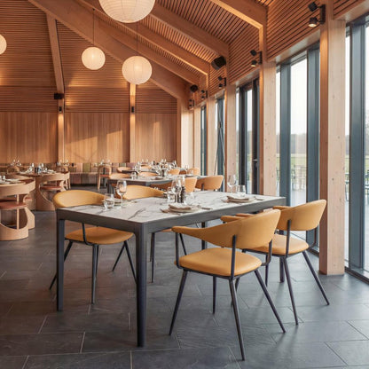 65" White and Black Faux Marble and Solid Wood Dining Table HomeRoots