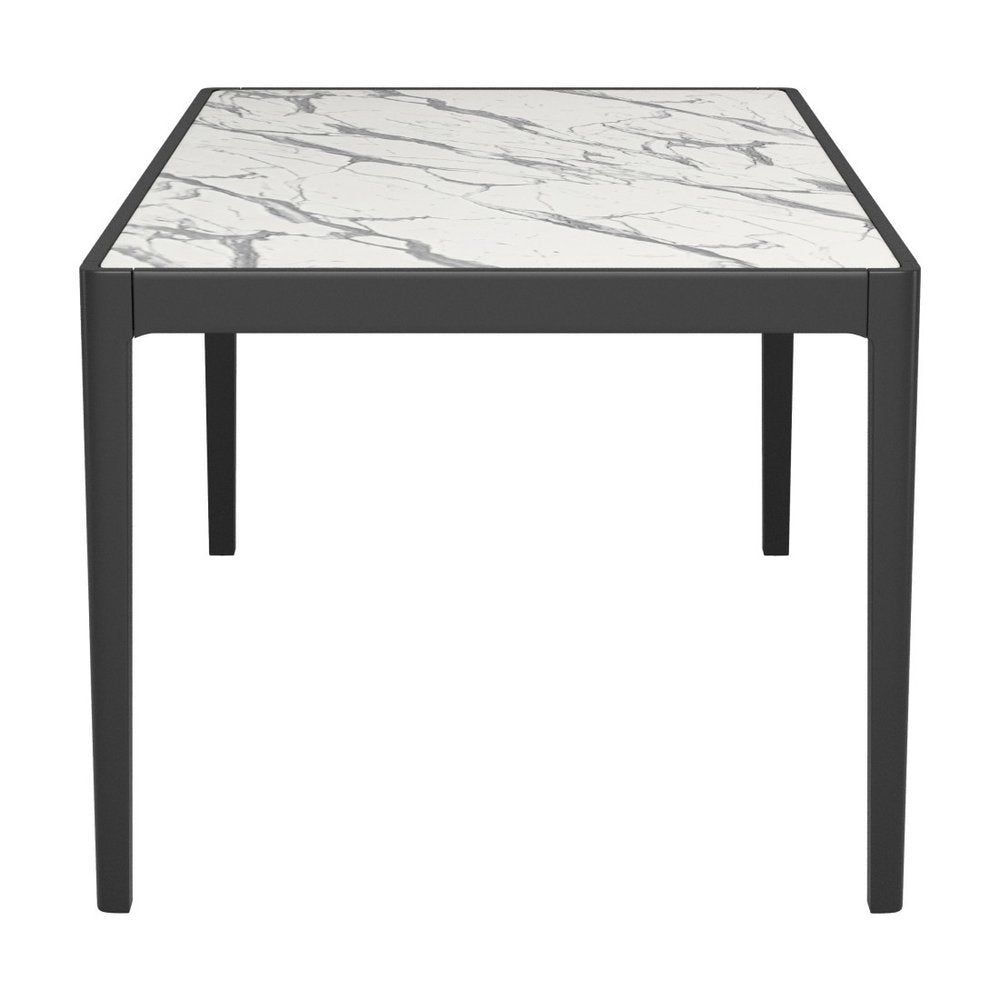 65" White and Black Faux Marble and Solid Wood Dining Table HomeRoots