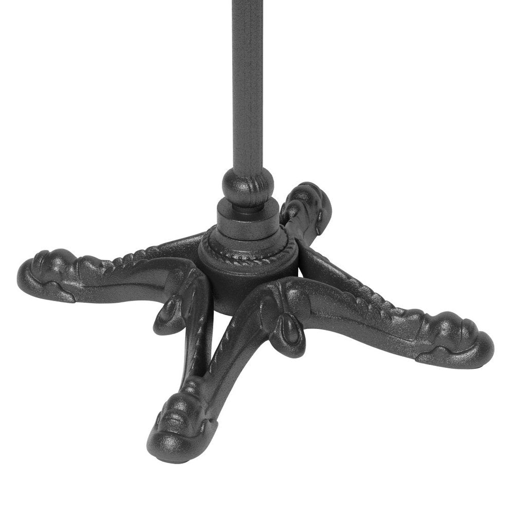 24" Gray and Black Wood And Aluminum Indoor Outdoor Pedestal Base Round Top Dining Table HomeRoots