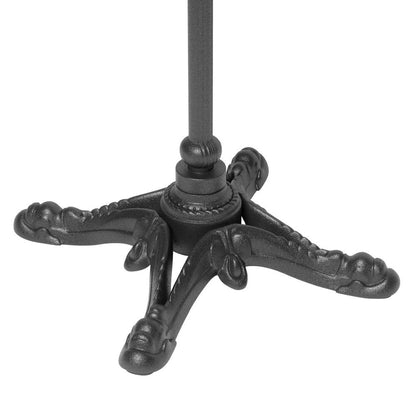 24" Gray and Black Wood And Aluminum Indoor Outdoor Pedestal Base Round Top Dining Table HomeRoots