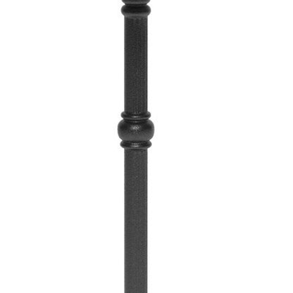 24" Gray and Black Wood And Aluminum Indoor Outdoor Pedestal Base Round Top Dining Table HomeRoots