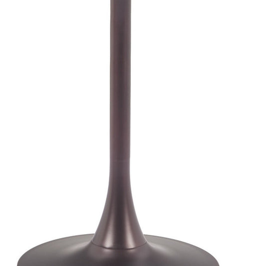24" Gray Wood and Steel Faux Terrazzo Pedestal Base Square Dining Table HomeRoots