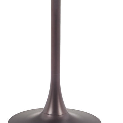 24" Gray Wood and Steel Faux Terrazzo Pedestal Base Square Dining Table HomeRoots