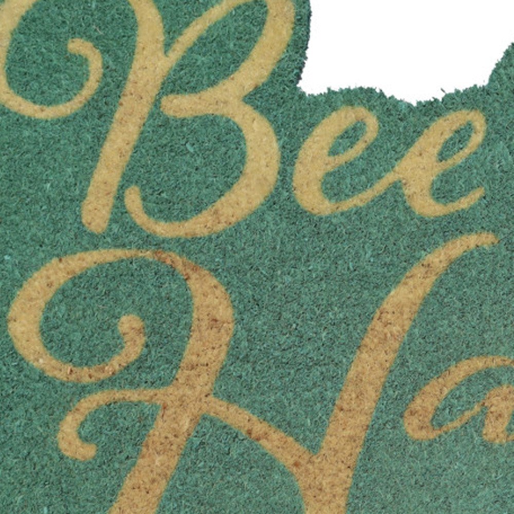 18" X 30" Beige and Green Coir Bees Outdoor Door Mat — view 2