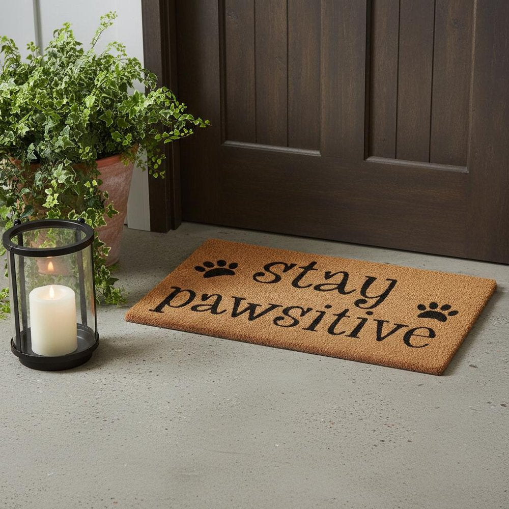 18" X 30" Beige and Black Coir Outdoor Door Mat — view 6
