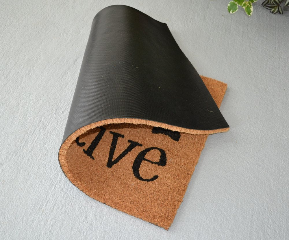 18" X 30" Beige and Black Coir Outdoor Door Mat — view 1