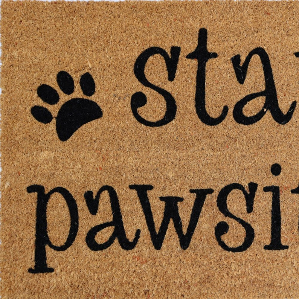 18" X 30" Beige and Black Coir Outdoor Door Mat — view 3