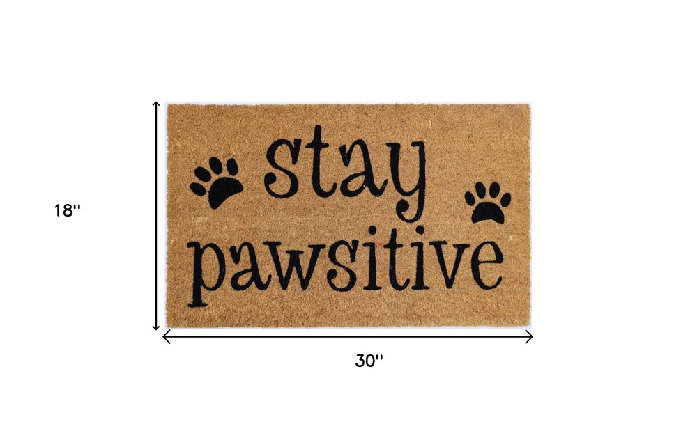 18" X 30" Beige and Black Coir Outdoor Door Mat — view 4