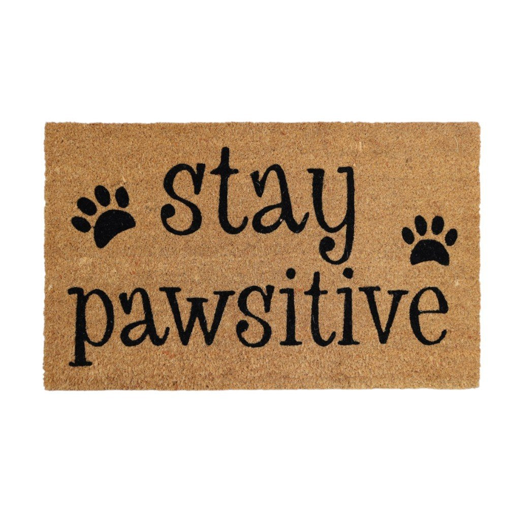 18" X 30" Beige and Black Coir Outdoor Door Mat — view 5