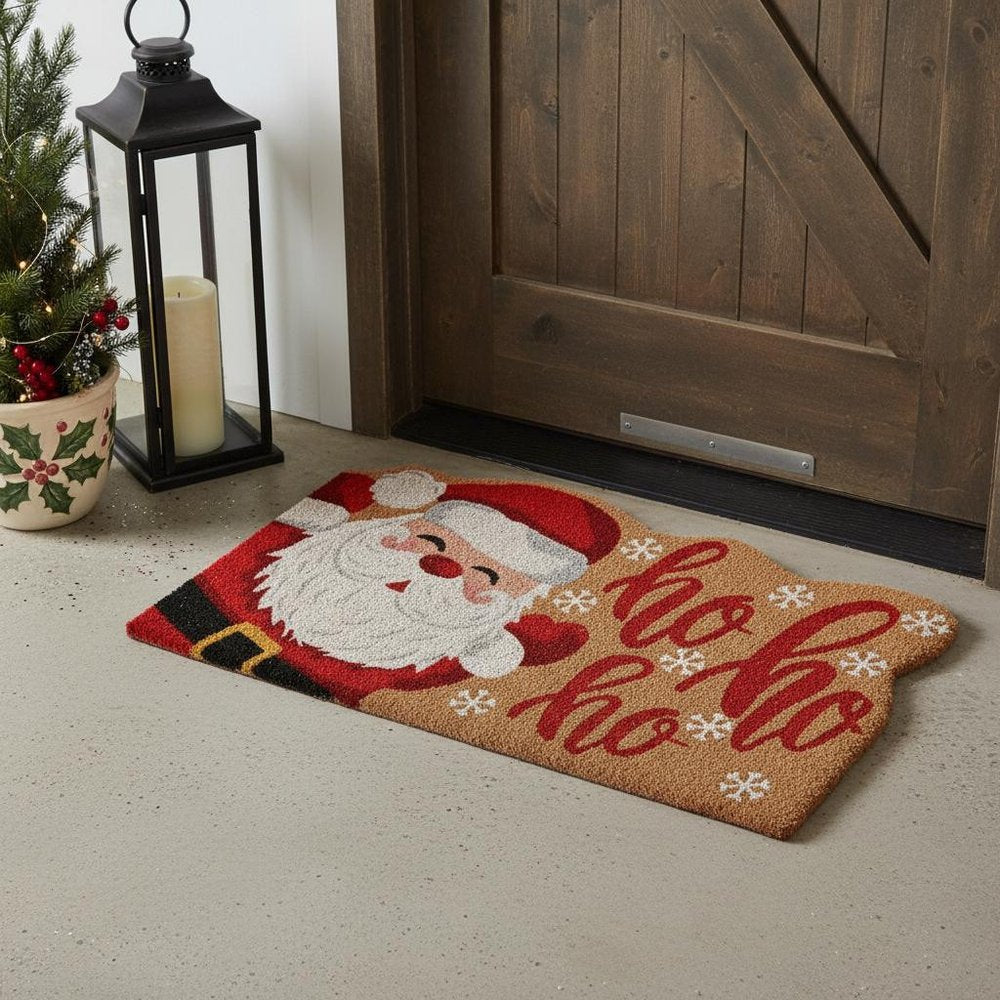 18" X 30" Beige and Red Coir Snowflake Outdoor Christmas Door Mat — view 8