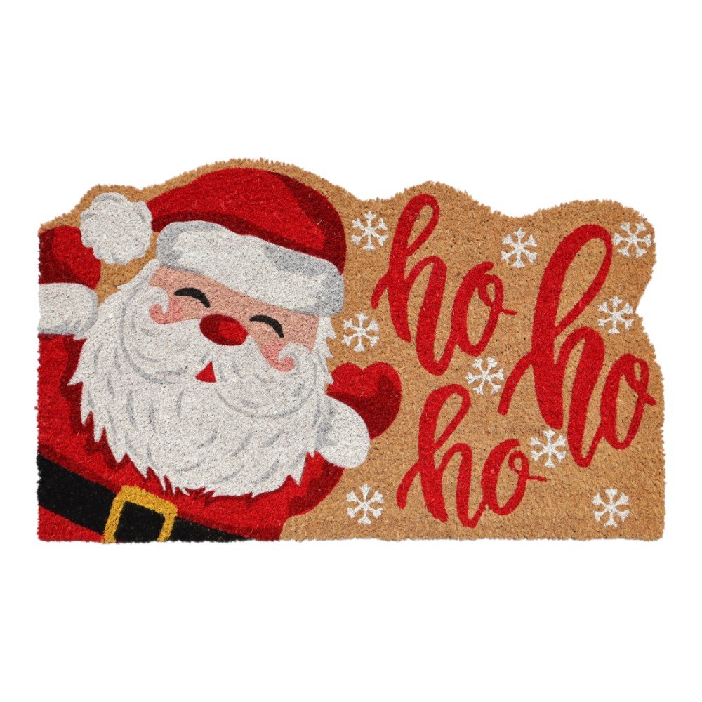 18" X 30" Beige and Red Coir Snowflake Outdoor Christmas Door Mat — view 4