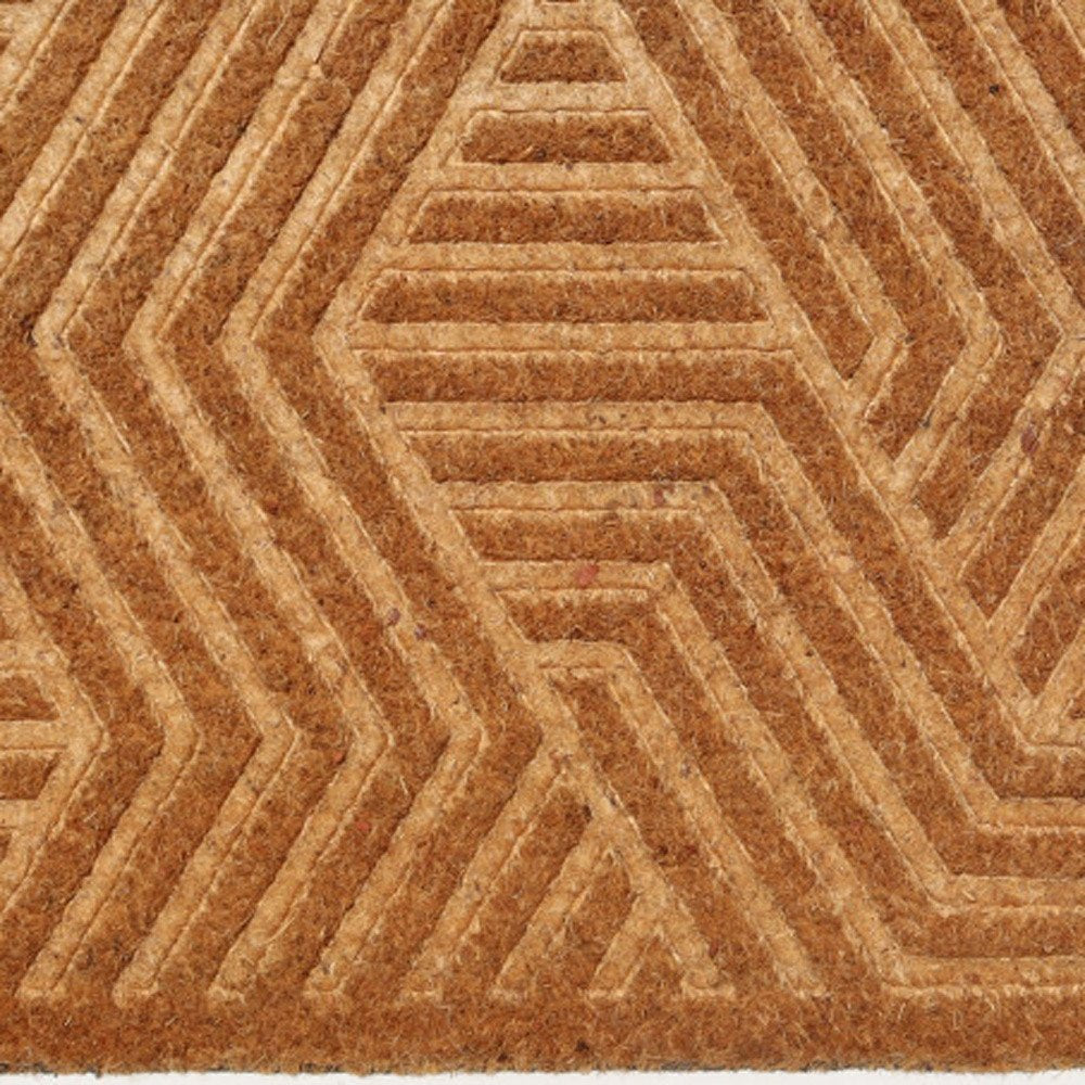 18" X 30" Beige and White Coir Outdoor Door Mat — view 2