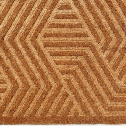 18" X 30" Beige and White Coir Outdoor Door Mat
