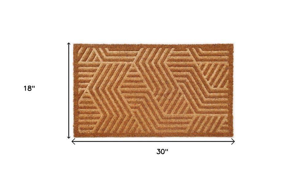 18" X 30" Beige and White Coir Outdoor Door Mat — view 4