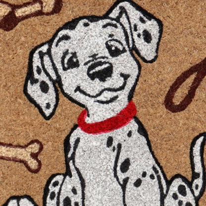 18" X 30" Beige and White Coir Dog Outdoor Door Mat