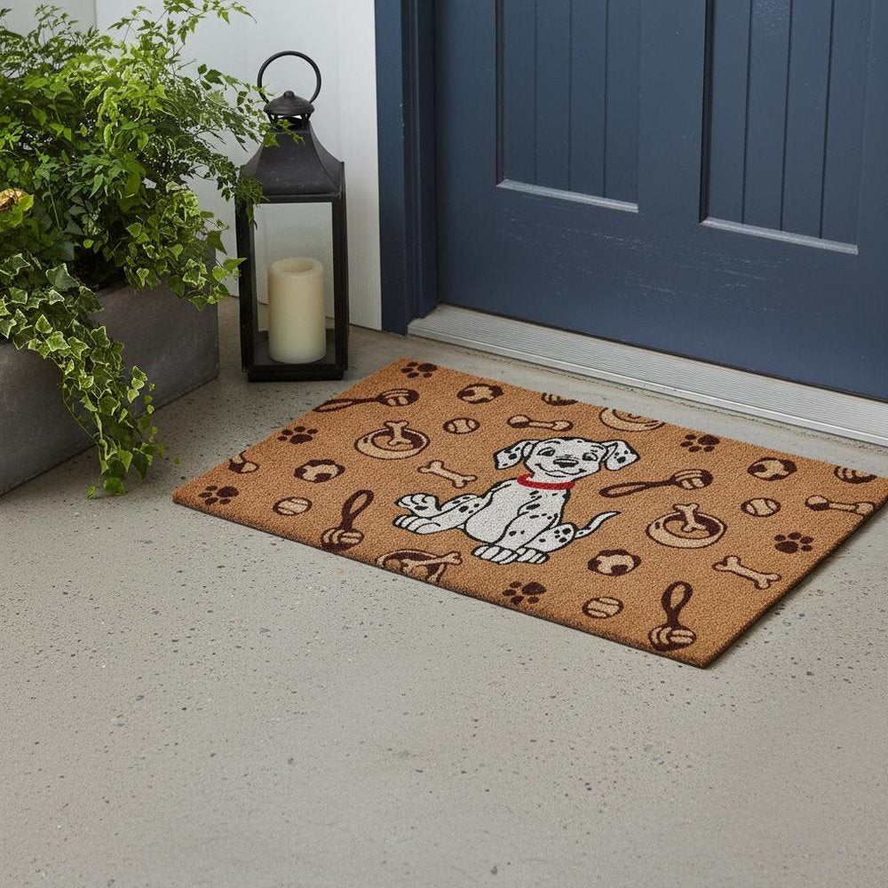 18" X 30" Beige and White Coir Dog Outdoor Door Mat — view 7