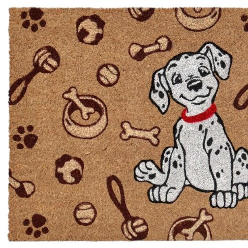 18" X 30" Beige and White Coir Dog Outdoor Door Mat — view 6