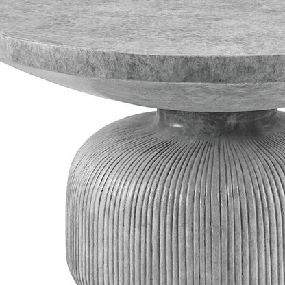 30" Gray Cement Round Pedestal Coffee Table HomeRoots