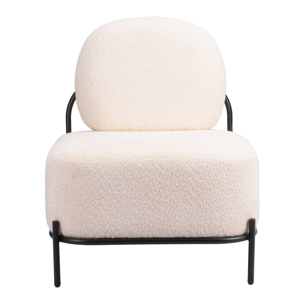 27" White And Black Sherpa And Upholstered Side Chair HomeRoots