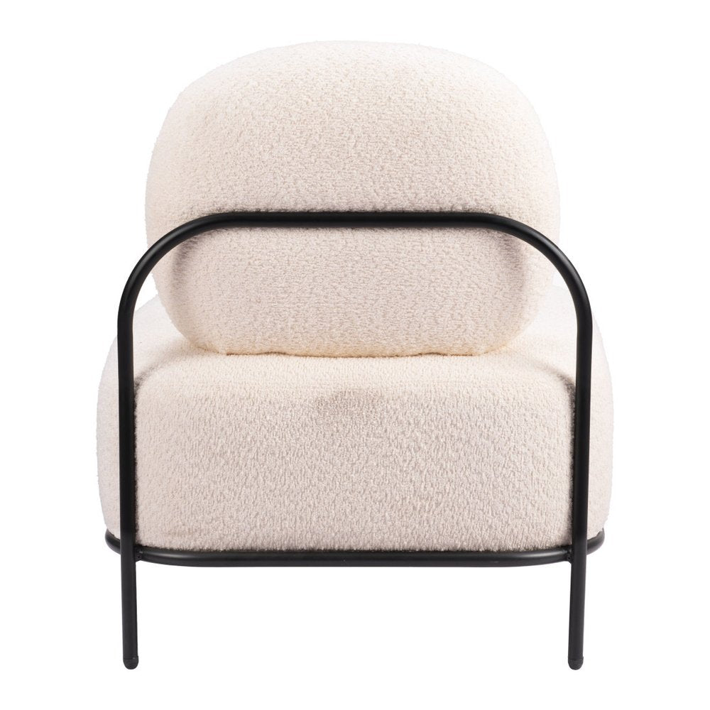 27" White And Black Sherpa And Upholstered Side Chair HomeRoots
