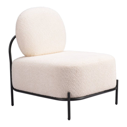 27" White And Black Sherpa And Upholstered Side Chair HomeRoots