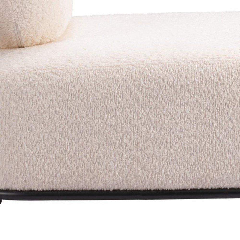 27" White And Black Sherpa And Upholstered Side Chair HomeRoots