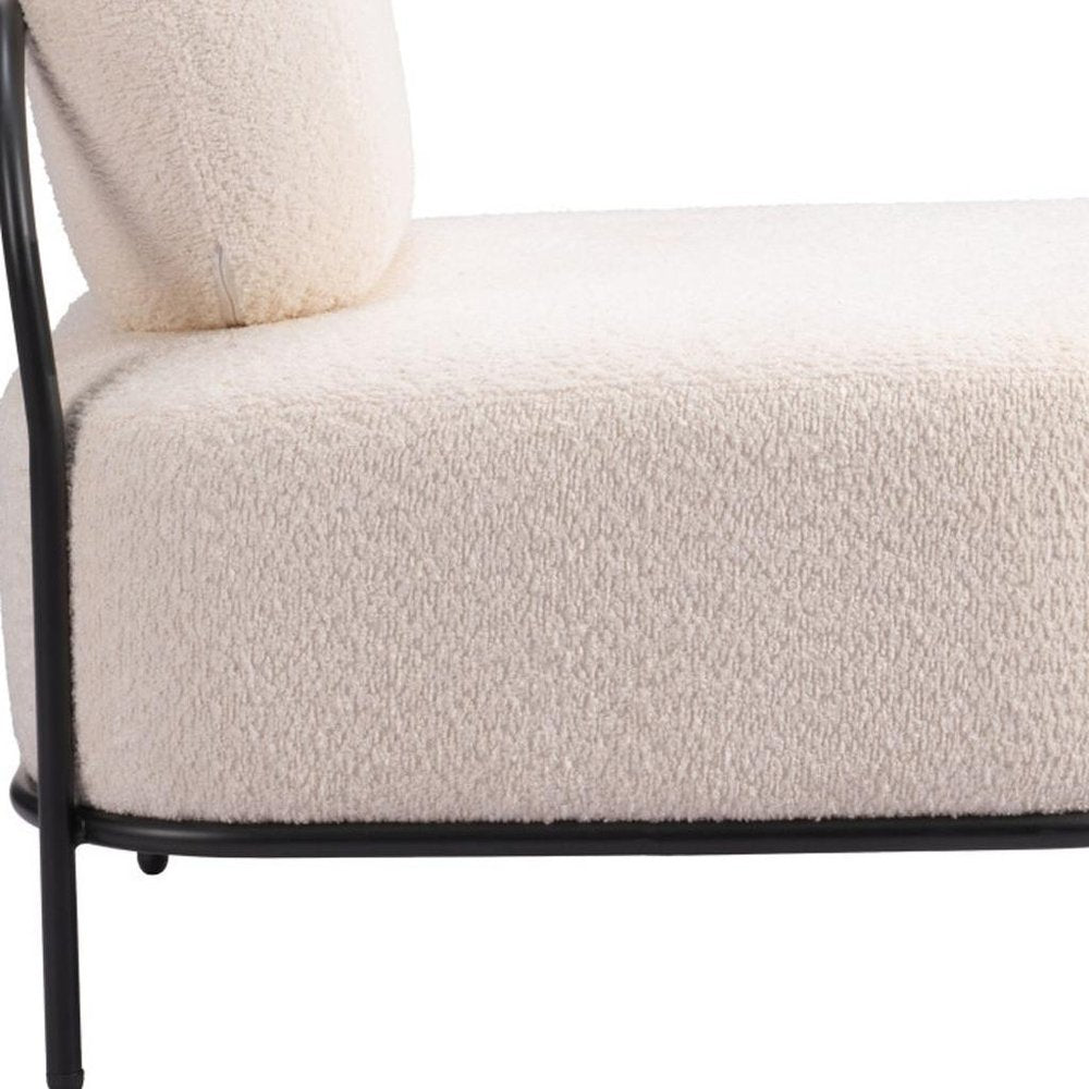 27" White And Black Sherpa And Upholstered Side Chair HomeRoots