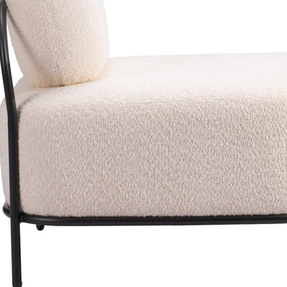 27" White And Black Sherpa And Upholstered Side Chair HomeRoots