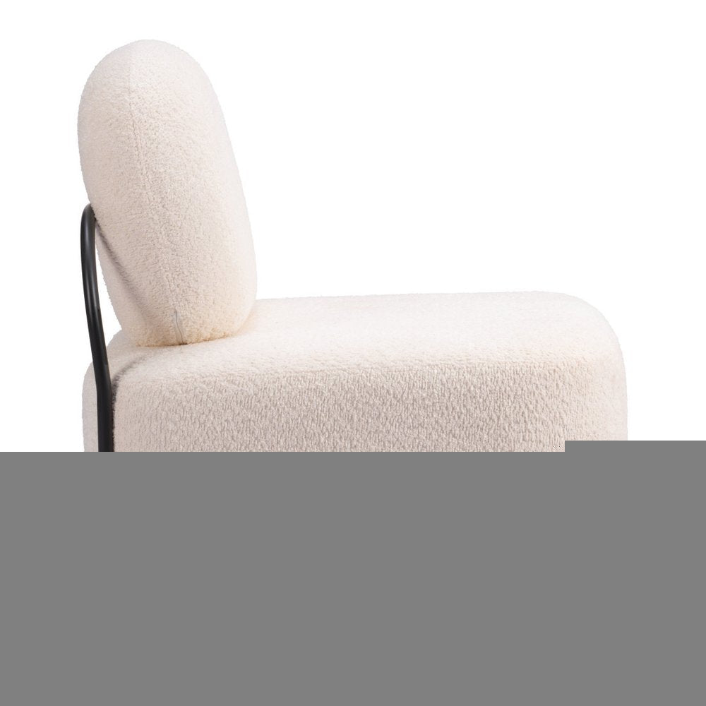 27" White And Black Sherpa And Upholstered Side Chair HomeRoots