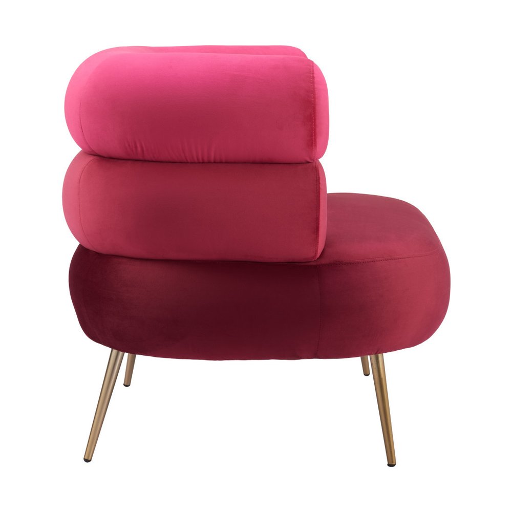 41" Red And Gold Velvet And Upholstered Arm Chair HomeRoots