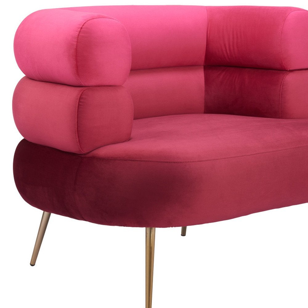 41" Red And Gold Velvet And Upholstered Arm Chair HomeRoots