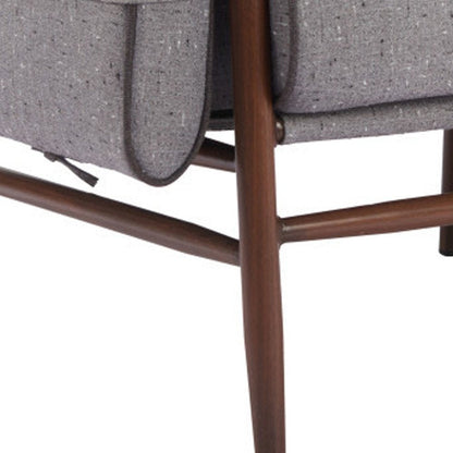 34" Gray And Brown Upholstered Arm Chair HomeRoots