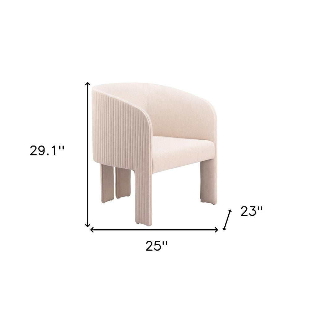 25" Beige Upholstered Arm Chair HomeRoots