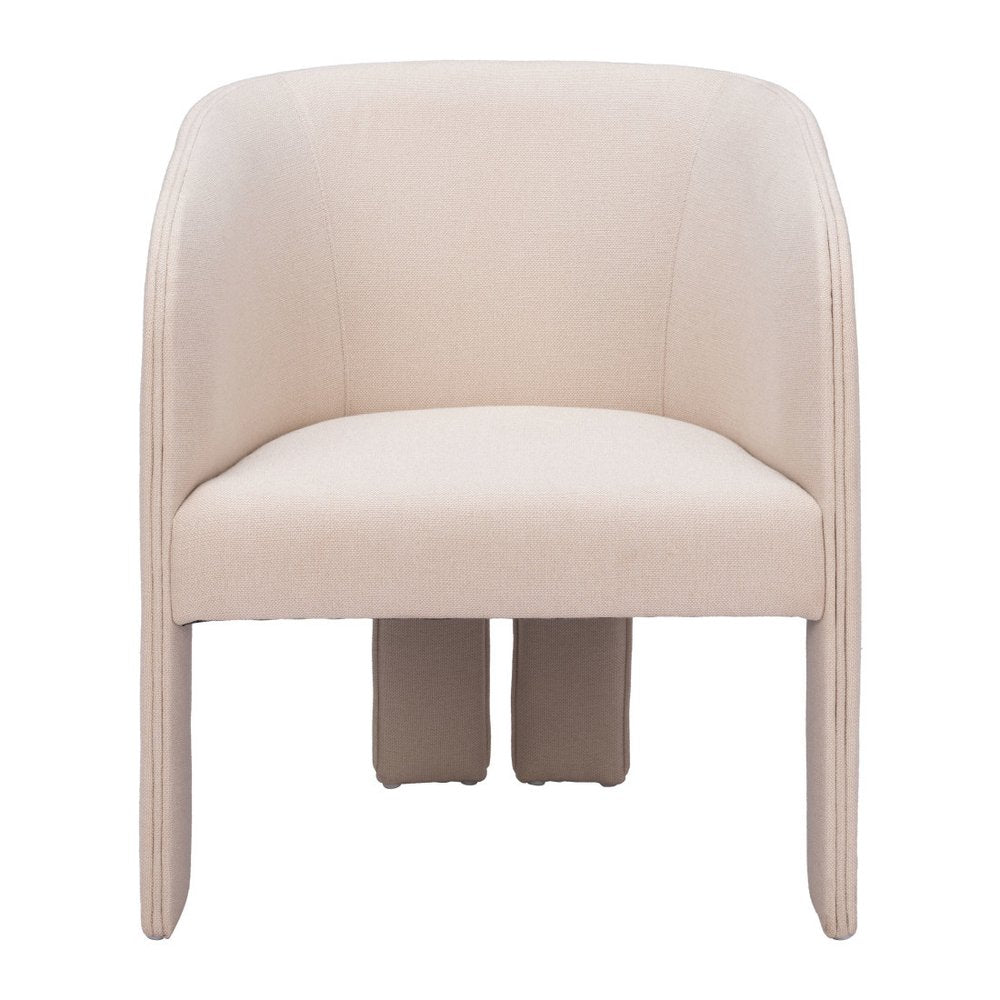 25" Beige Upholstered Arm Chair HomeRoots