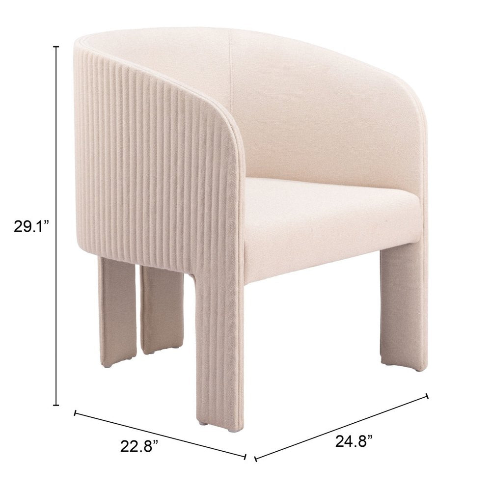 25" Beige Upholstered Arm Chair HomeRoots