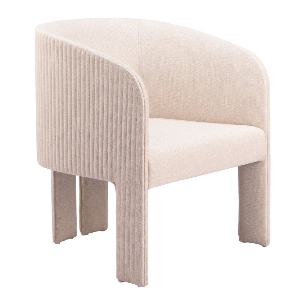 25" Beige Upholstered Arm Chair HomeRoots