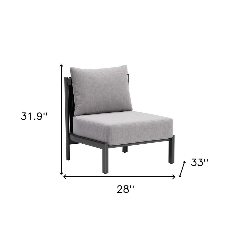 28" Gray And Black Fabric Side Chair HomeRoots