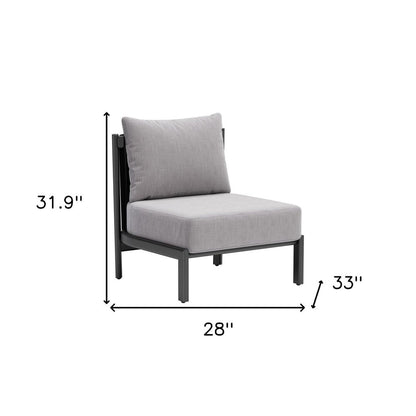 28" Gray And Black Fabric Side Chair HomeRoots