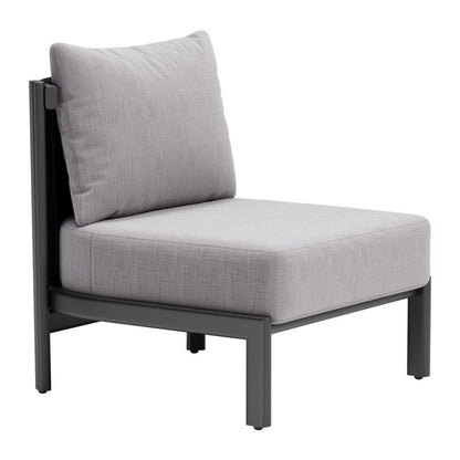 28" Gray And Black Fabric Side Chair HomeRoots