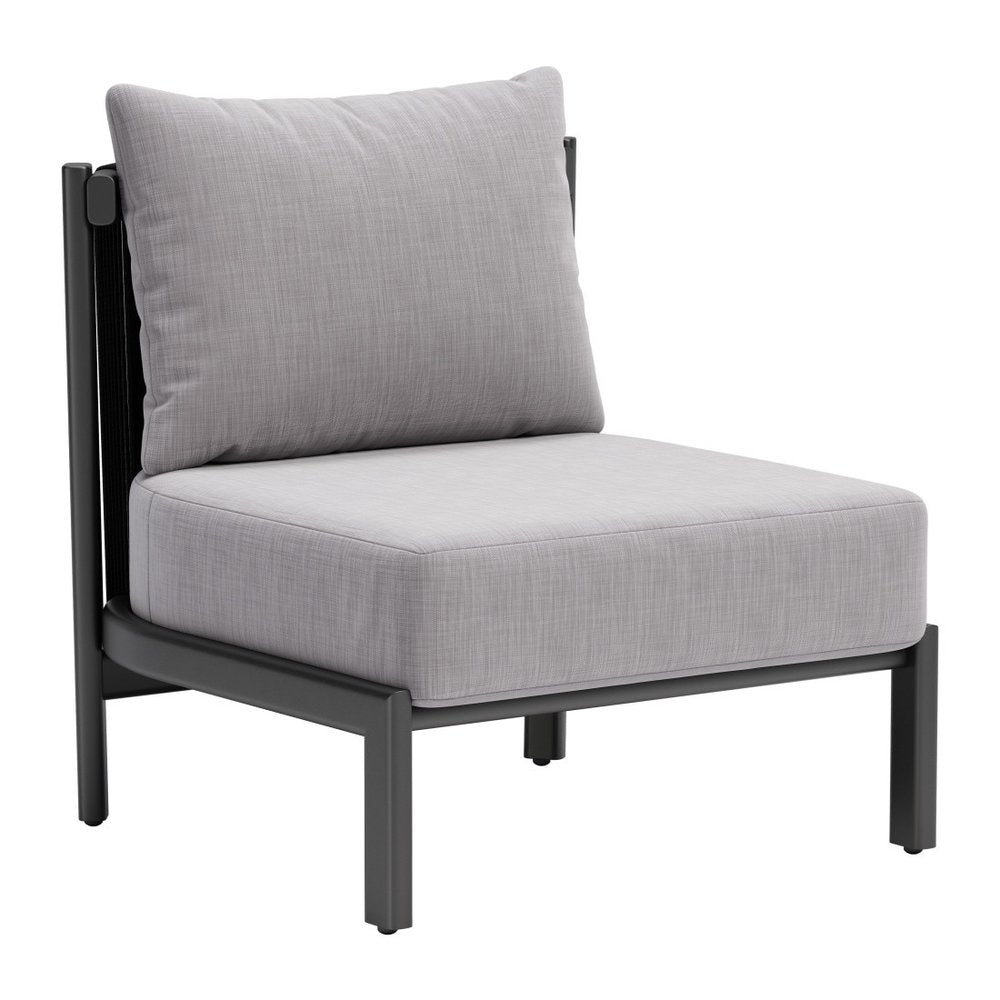 28" Gray And Black Fabric Side Chair HomeRoots