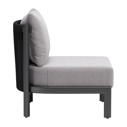 28" Gray And Black Fabric Side Chair HomeRoots
