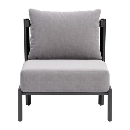 28" Gray And Black Fabric Side Chair HomeRoots