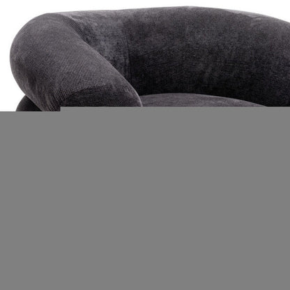 37" Black And Gold Faux Shearling And Upholstered Arm Chair HomeRoots