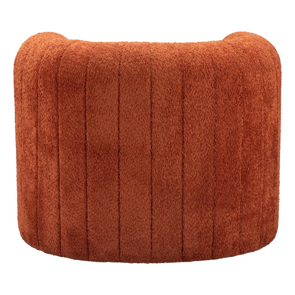 37" Burnt Orange Sherpa And Upholstered Tufted Arm Chair HomeRoots