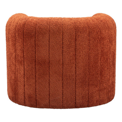 37" Burnt Orange Sherpa And Upholstered Tufted Arm Chair HomeRoots