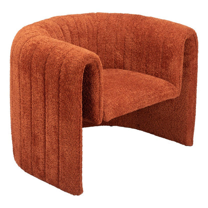 37" Burnt Orange Sherpa And Upholstered Tufted Arm Chair HomeRoots